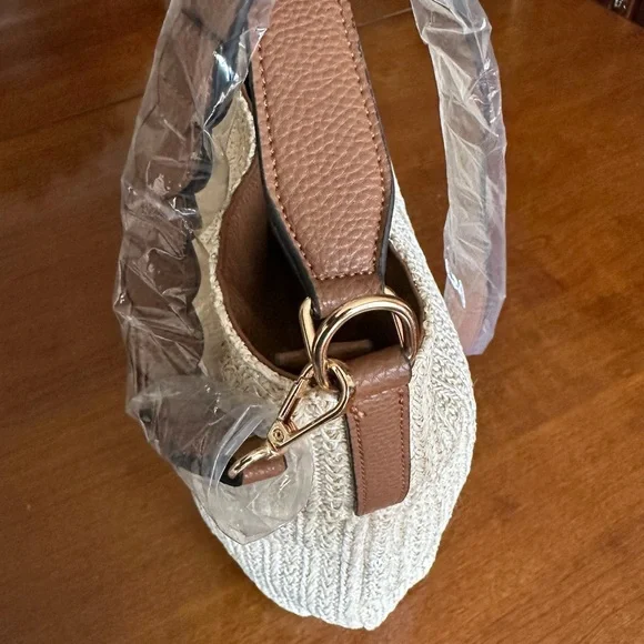 Kim Rogers Woven Straw Hobo Shoulder Bag w/ Removable Strap Tan/Natural NWOT - Picture 6 of 15